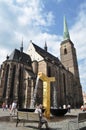 Gold fountain in Pilsen